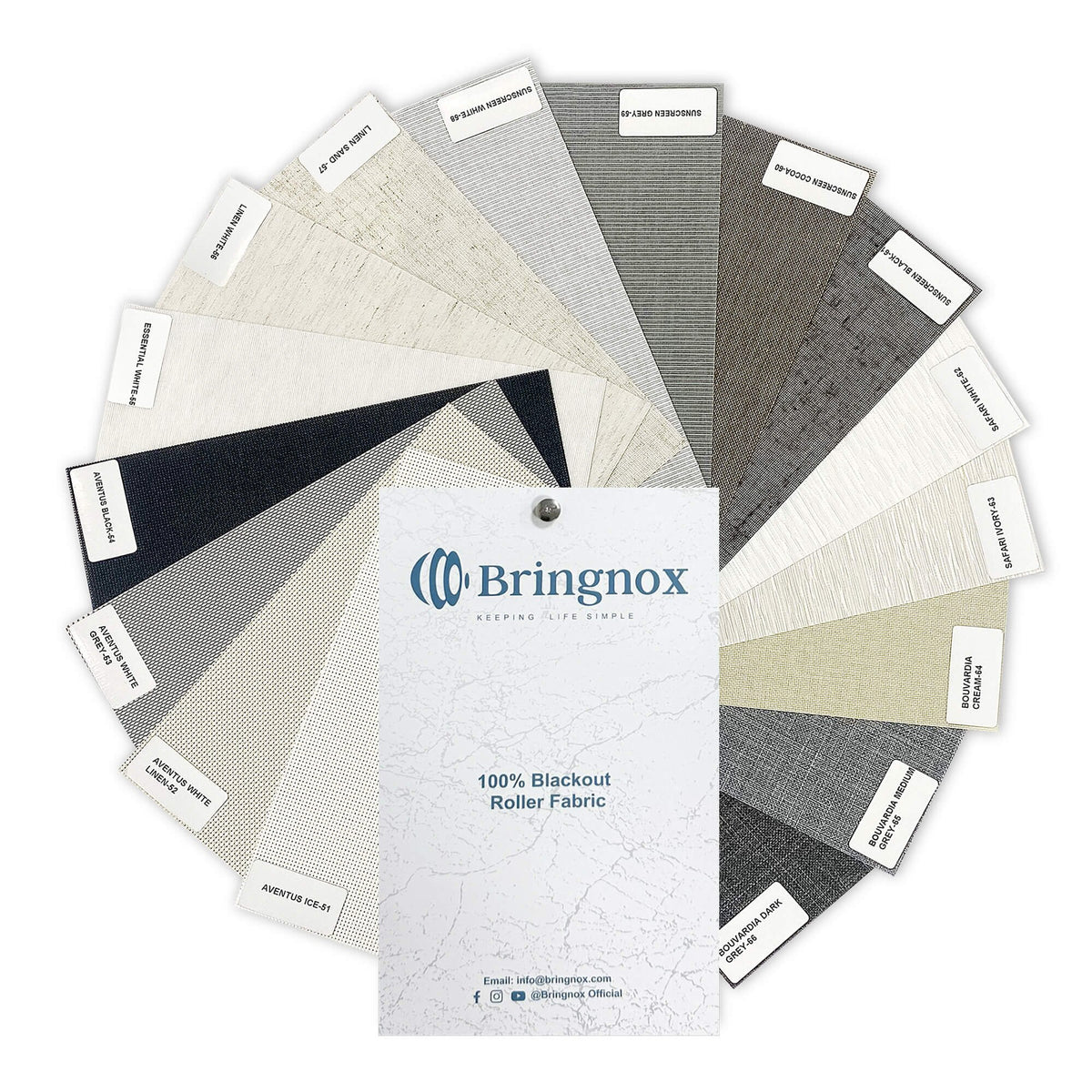 Bringnox Motorized Blinds Light Filtering Fabric Swatch